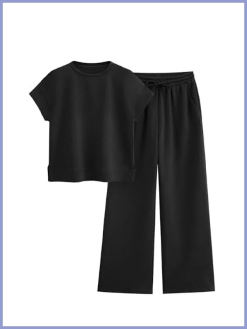 PRETTYGARDEN 2 Piece Women's Short Sleeve Wide Leg Pant Set